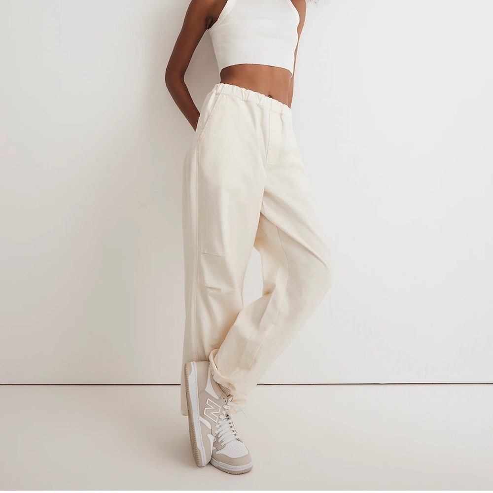 Madewell cargo joggers, cream, new with tags